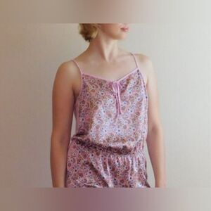 Victorias Secret pink intimate satin floral short romper